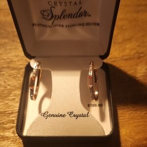Elegant Silver and Pink Drop Earrings